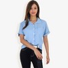 Anna-Kaci Women's Short Sleeve Button Down Shirt With Front Pocket And Notched Collar - 3 of 4