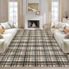 Modern Geometric Striped Area Rug Washable Rugs for Living Room Easy Cleaning Floor Cover with Non-Slip Backing - 2 of 4