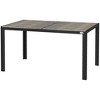 Outsunny Outdoor Dining Table for 6 People, Aluminum Rectangular Patio Table with Faux Wood Tabletop for Backyard, Lawn, 55" x 35.5", Gray - image 4 of 4