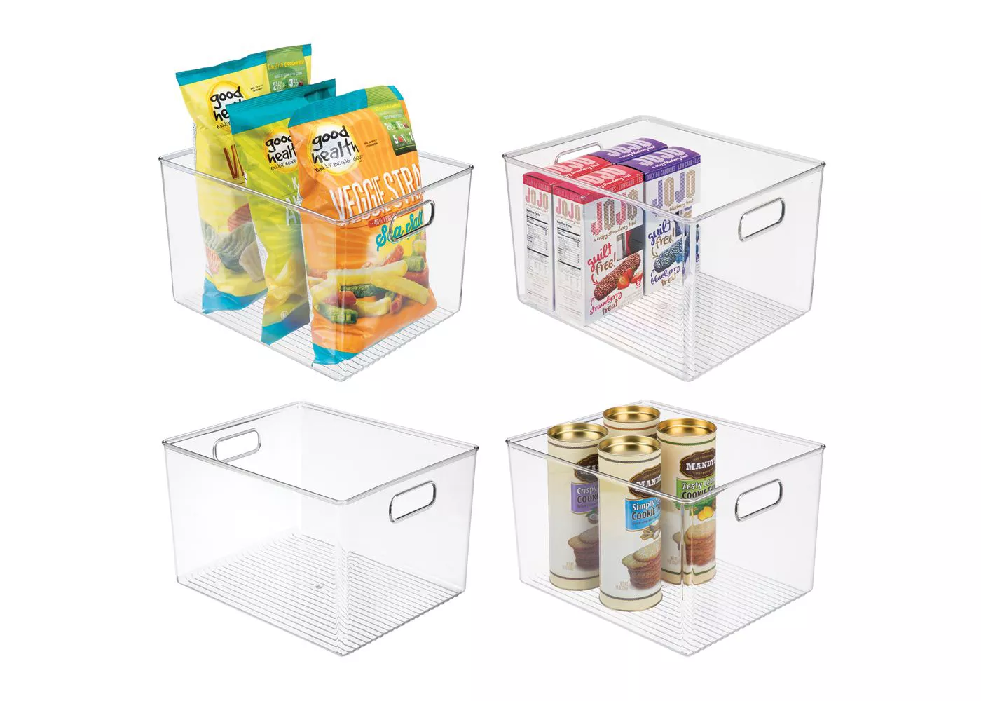 mDesign Plastic Kitchen Food Storage Organizer Bin, 4 Pack - Clear - image 2 of 6