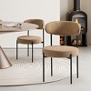 WestinTrends Alexandria Mid-Century Modern Upholstered Faux Shearling Round Dining Chairs - 2 of 4