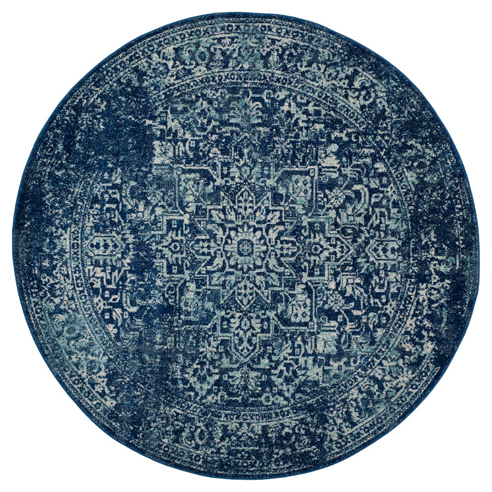 Evoke Rug - Navy/Ivory - (6'7inx6'7in Round) - Safavieh