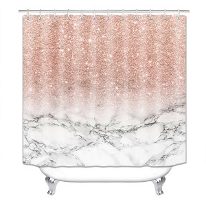 Marble Wallpaper Shower Curtains for Bathroom Waterproof Fabric Bath Curtain Durable Soft Stylish Bathroom Decor 72x72 Inch - 1 of 1