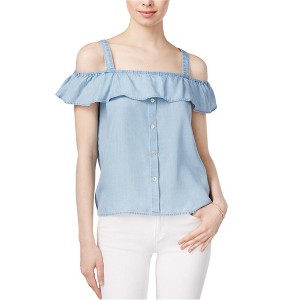 maison Jules Womens Flounce Knit Blouse - 1 of 1