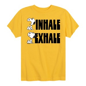 Boys' - Peanuts - Snoopy Inhale Exhale Short Sleeve Graphic T-Shirt - 1 of 4