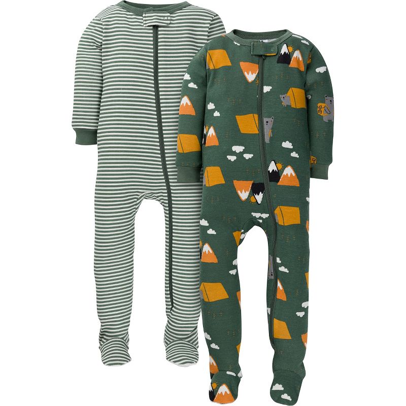 Gerber Baby & Toddler Boys Snug Fit Footed Cotton Pajamas, 2-Pack, 4 of 6