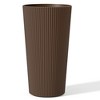 NAYSAYE Planter 2PCS Tall Indoor and Outdoor Planter Pot Large Flower Cone Striped Plastic Flower Pot for Home Garden Patio, Brown, 13"*13"*23.6" - 2 of 4