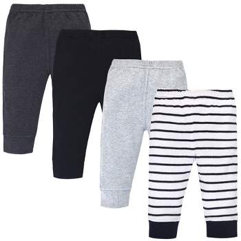 Touched by Nature Baby and Toddler Organic Cotton Pants 4pk, Gray Black Stripe
