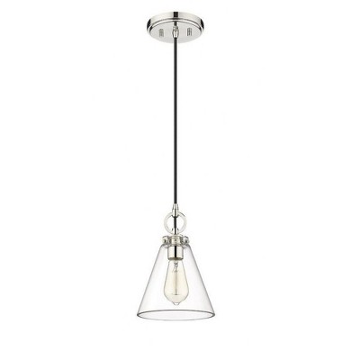 Harper 8" Polished Nickel Glass Globe Pendant Light