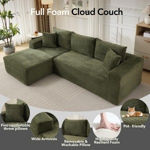 108'' Modular Sectional Sofa,Comfy Cloud Couch with L Shaped Chaise,Modern Deep Seat Boneless Couch for Living Room,3 Seater,No Assembly Required - 1 of 4