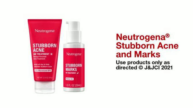 Neutrogena Stubborn Acne Morning Face Treatment with Benzoyl Peroxide - 2.0 oz, 2 of 19, play video