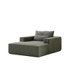 75-Inch Corduroy Lounge Sofa Chair, No Assembly, Plush Corduroy Fabric, High-Resilience Sponge, Fluffy Sleeper Chaise with Backrest Pillow - 2 of 4