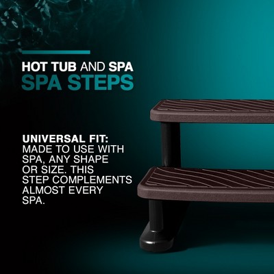 Espresso and Black Universal Spa & Hot Tub Steps with No-Slip Grip