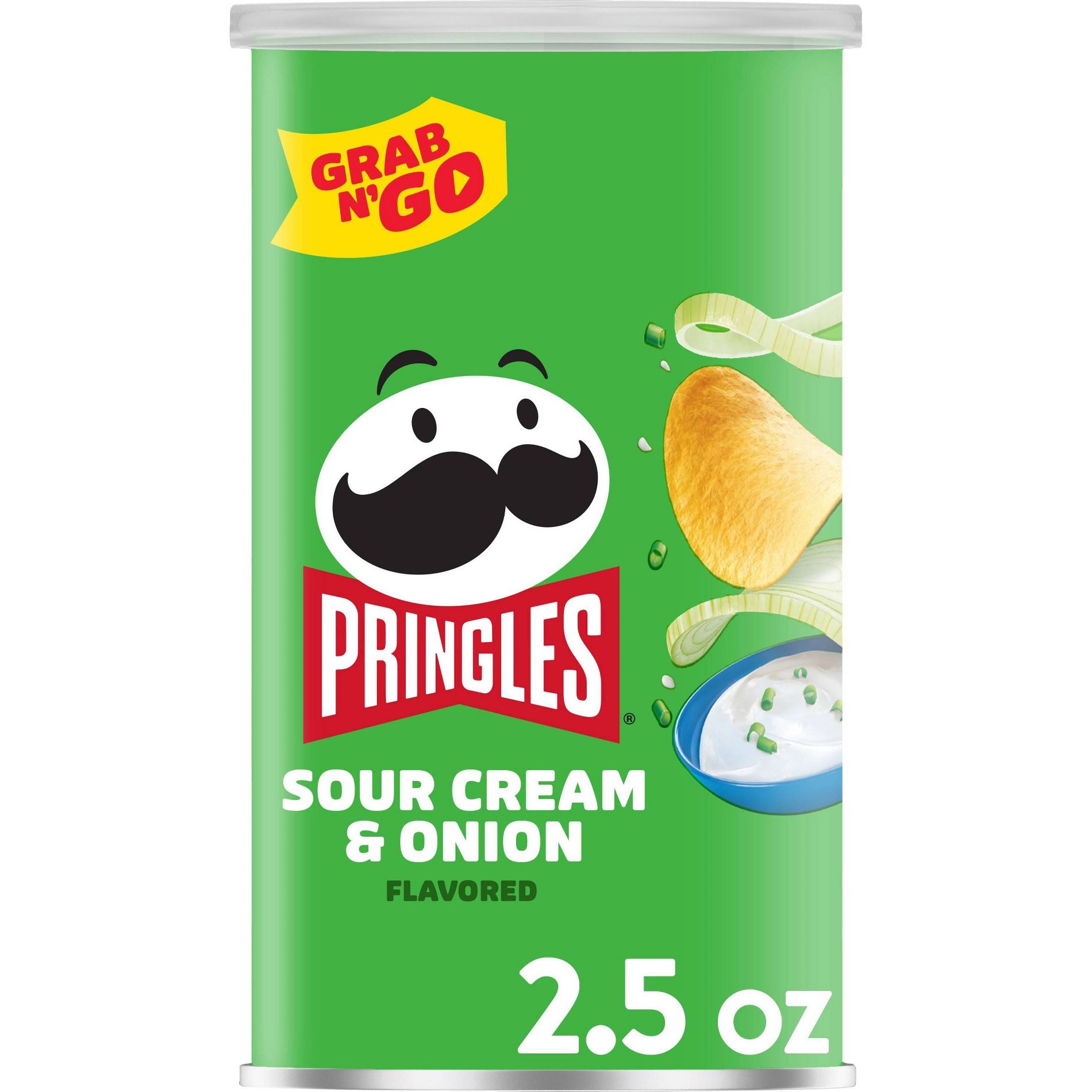 Pringles Grab & Go Large Sour Cream & Onion Potato Crisps Chips - 2.5oz