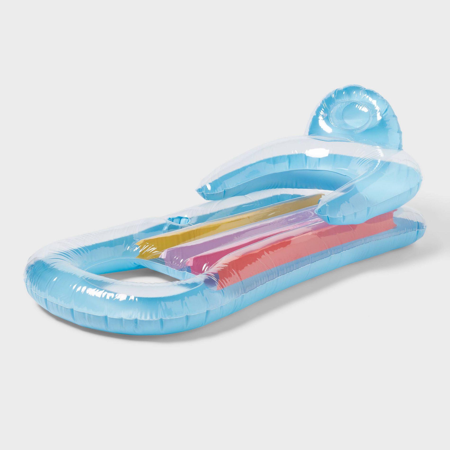 Fashion Pool Lounge Float Blue - Sun Squad™: Water Inflatables for Ages 14+