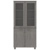 vidaXL HAMAR Solid Pine Wood Drawer Cabinet/Entryway Display Cabinet - Light Gray - 33.5"x13.8"x70.9" - 3 of 4