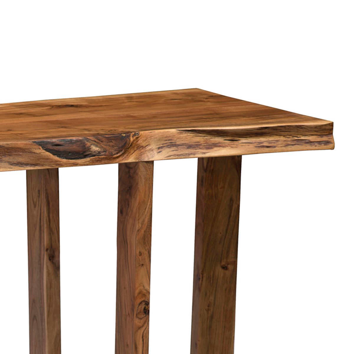 Alaterre Furniture Berkshire Live Edge Solid Wood Media Console: Acacia, Non-Toxic Finish, Steel Hardware - thumbnail 2
