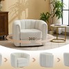Upholstered Swivel Accent Chair 360° Comfy Club Chair Teddy Arm Chair Single Sofa,Swivel Barrel Chair For Living Room Bedroom-Cuddlewood - 3 of 4