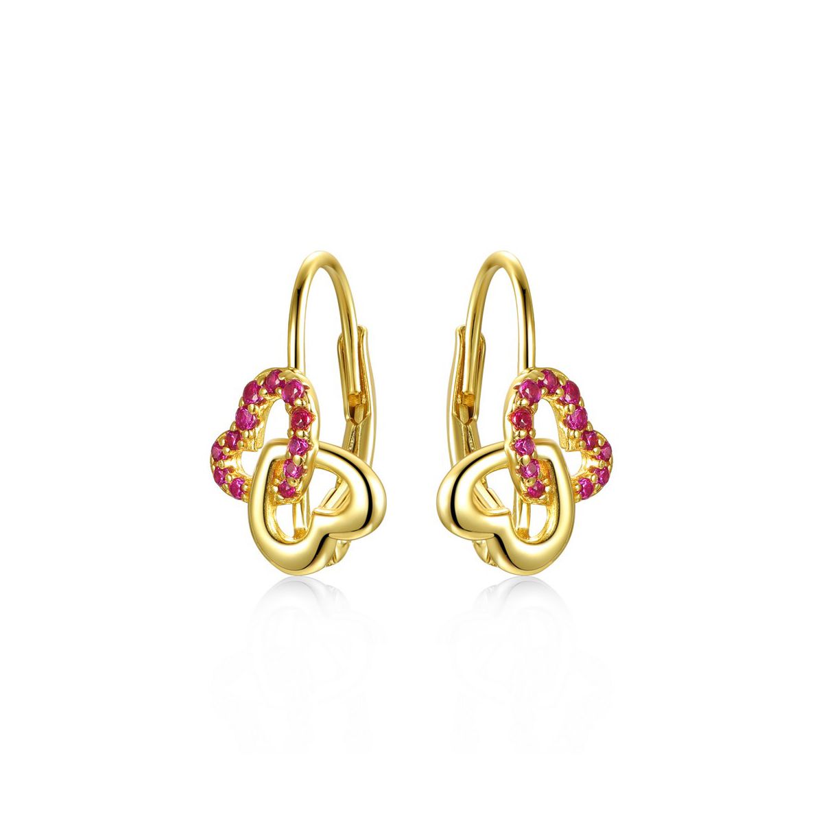 Guili Kids/Teen's Sterling Silver 14k Yellow Gold Plated Earrings