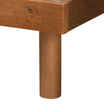 Daina Walnut Wood Full Size Platform Bed with Headboard