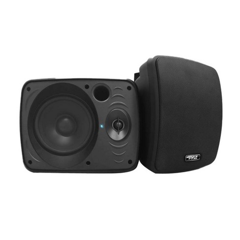 Pyle 5.25 Inch 600 Watt Indoor Outdoor Waterproof Bluetooth Black Speaker  Pair