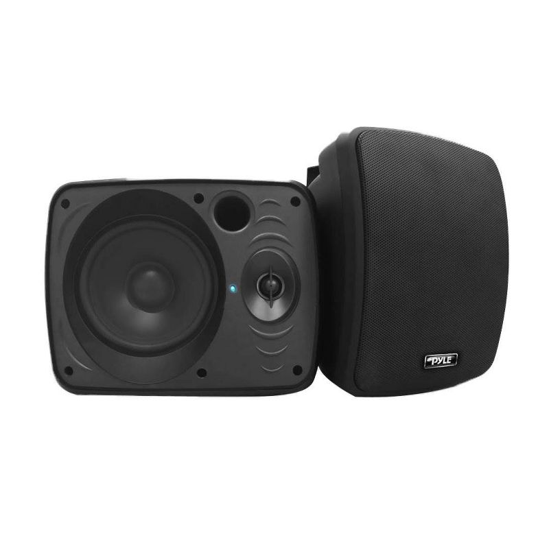 Pyle 5.25 Inch 600 Watt Indoor Outdoor Waterproof Bluetooth Black Speaker Pair, 1 of 7