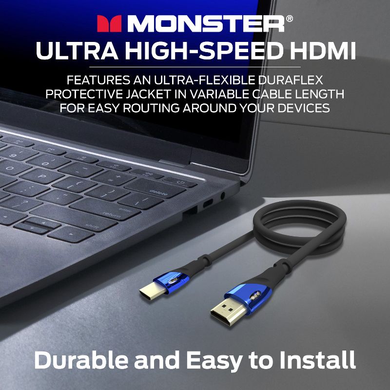 Monster 8K HDMI Cable Ultra High-Speed Cobalt 2.1 Cable - 48Gbps with eARC, 8K at 60Hz for Superior Video and Sound Quality  HDMI Cables , 3 of 10
