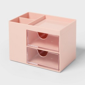 Small Makeup Organizer with Drawers Pink