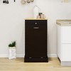 Sevobal Utility Storage Cabinets, Closed Cabinet with Flip Drawer, Large Capacity for Living Room Kitchen Hallway, Black, 19.68"*3.62"*35.42" - 2 of 4