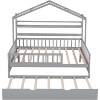 Acekool Full Size House Bed Frame for Kids with Storage Drawers, Safety Rails, Roof Design, Playhouse Bed, White - 3 of 4