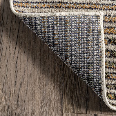 Adrienne Gray and Beige Abstract Synthetic Area Rug