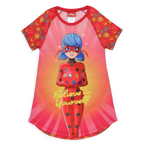 Miraculous: Tales of Ladybug & Cat Noir Girls' Nightgown Sleep Pajama (4/5)  Multicolored