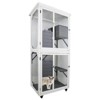Outdoor Catio 3 Tiers Wooden Cat Cage 71.6" Height Outdoor Cat Enclosure, Cat House on Wheels with Platforms, Resting Box & Weatherproof Asphalt Roof - 4 of 4