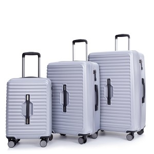 3 Piece Luggage Sets with TSA Lock, Lightweight Suitcase with 2 Hooks and 360 Degree Double Spinner Wheels for Men Women Silver (21in/25in/29in) - 1 of 4