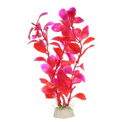 Unique Bargains Plastic Artificial Water Plants Aquarium Decorations Red 7.28" Heigh 1 Pc