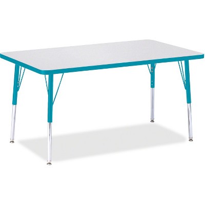 Jonti-Craft Berries Adult Height Color Edge Rectangle Table (30 x 48) in Blue