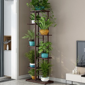 Plant Stand Indoor Outdoor, 7 Tier 8 Potted Multiple Flower Pot Holder Shelf, Plant Shelf Corner Display Rack For Patio Garden Balcony Living Room - 1 of 4