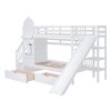 VYNXARIA Twin-Over-Twin Castle Bunk Bed with Slide - Charming White Design - 3 of 4