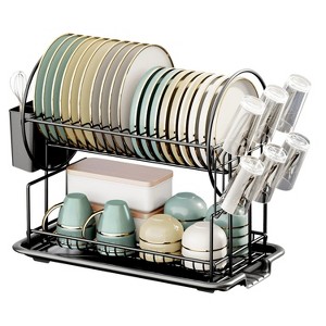 LunaLulinlk Dish Drying Rack, 2-Tier Dish Racks for Kitchen Counter with Drainboard - 1 of 4