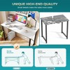 FONTOI Modern Study Desk with Storage and Hook Compact Writing Table Ergonomic Computer Desk for Small Areas Bedroom, White, 62.99"*23.62"*29.8" - 4 of 4