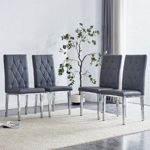 NicBex  Set of 4   Dining Chairs with Gold Metal Legs and Backrest,Armless Chairs for Kitchen,Living Room - 1 of 4