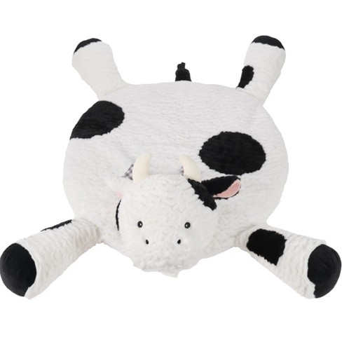 Bearington Lil Gilly 30 Inch Cow Tummy Time Mat Cow Baby Blanket Cow Pillow for Baby