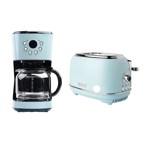 HADEN 75032 Heritage Innovative 12 Cup Capacity Programmable Vintage Retro  Home Countertop Coffee Maker Machine with Glass Carafe (12 Cup, Turquoise)