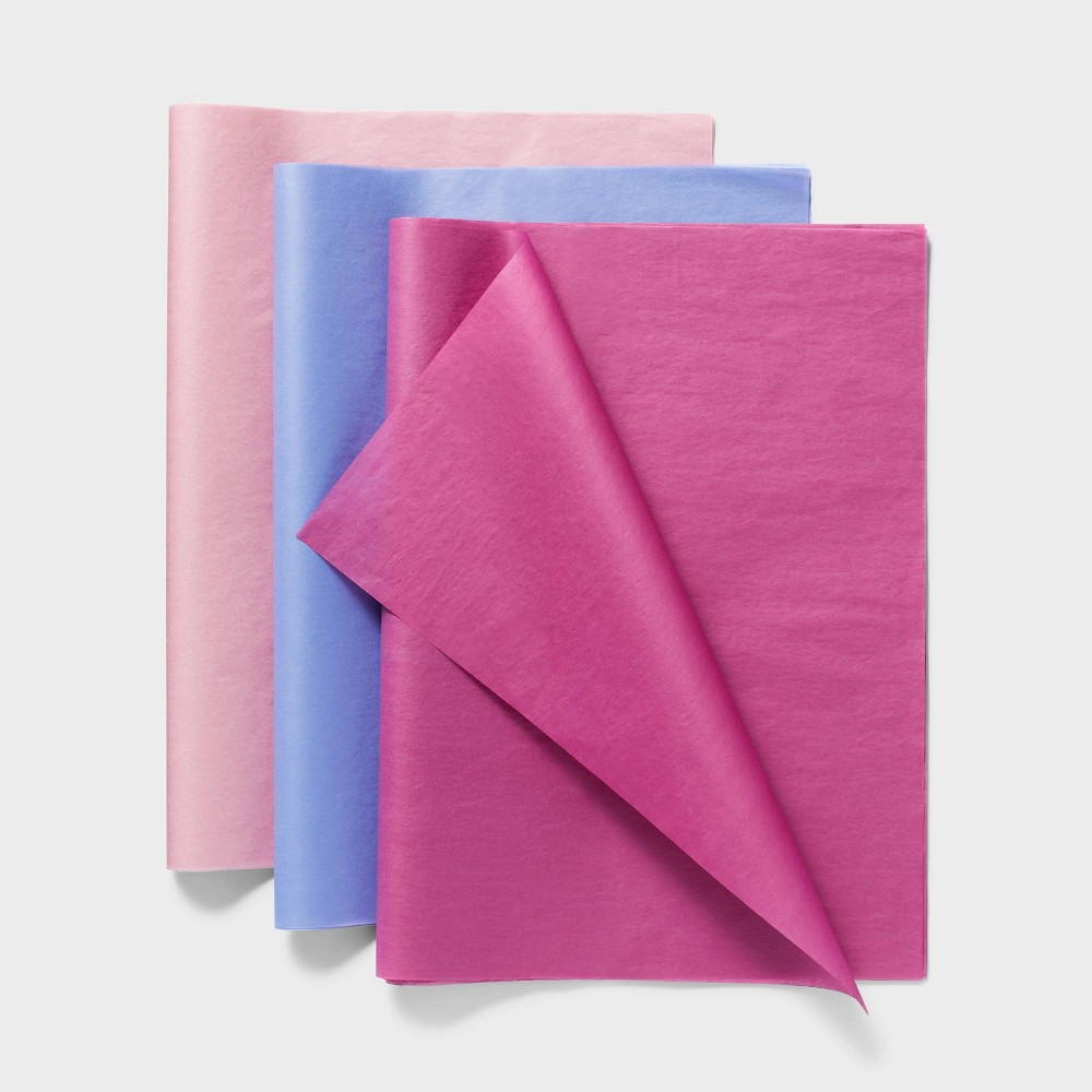 Photos - Other Souvenirs 20ct Striped Tissue Paper Pink/Blush/Blue - Spritz™