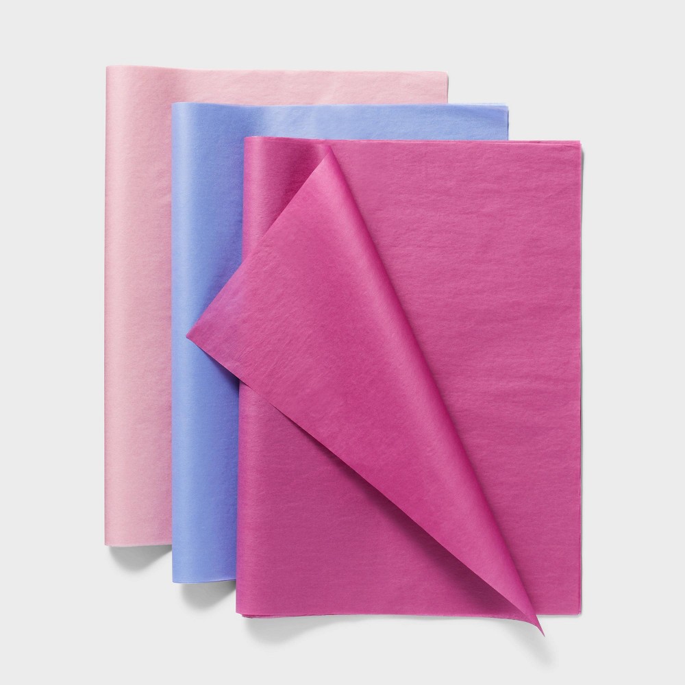 20ct Striped Tissue Paper Pink/Blush/Blue - Spritz™: Gift Bag Accessories, Solid Pattern, All Occasions, 16.5"x24"