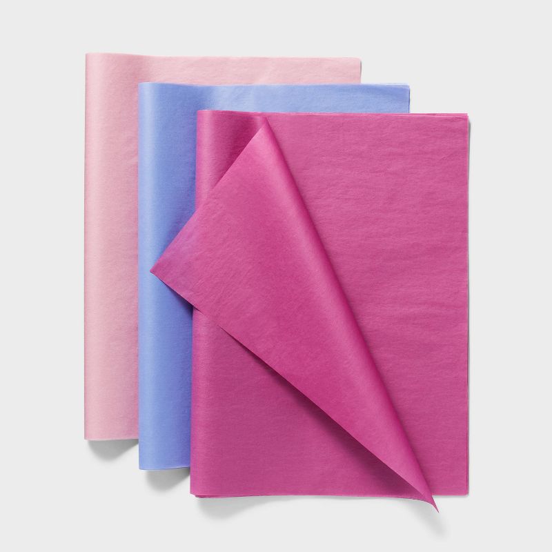 20ct Striped Tissue Paper Pink/Blush/Blue - Spritz&#8482;, 1 of 4