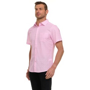 Canada Weather Gear Men’s Short Sleeve Button-Up Shirt – Casual Slim Fit Collared Shirt with Front Pocket – Lightweight Stretch - 1 of 4
