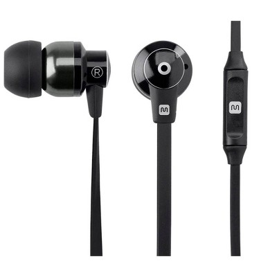 Monoprice Hi-Fi Reflective Sound Technology Earbuds Headphones - Black/Carbonite With In-Line Controller And Microphone