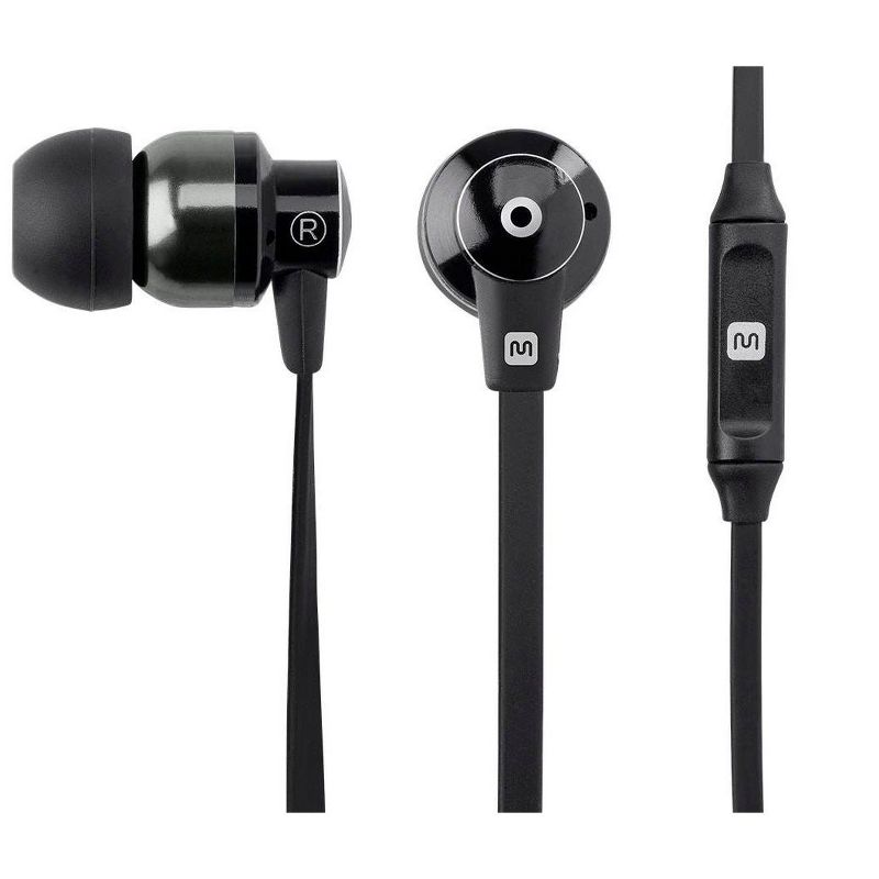 Monoprice Hi-Fi Reflective Sound Technology Earbuds Headphones - Black/Carbonite With In-Line Controller And Microphone, 1 of 6