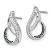 Black Bow Jewelry Blue & White Diamond Tear Rhodium Plated Sterling Silver Post Earrings - 2 of 4